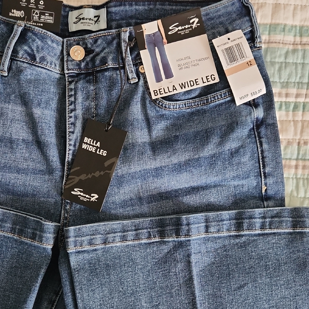 Seven7 Women's Denim Wide Leg Jeans